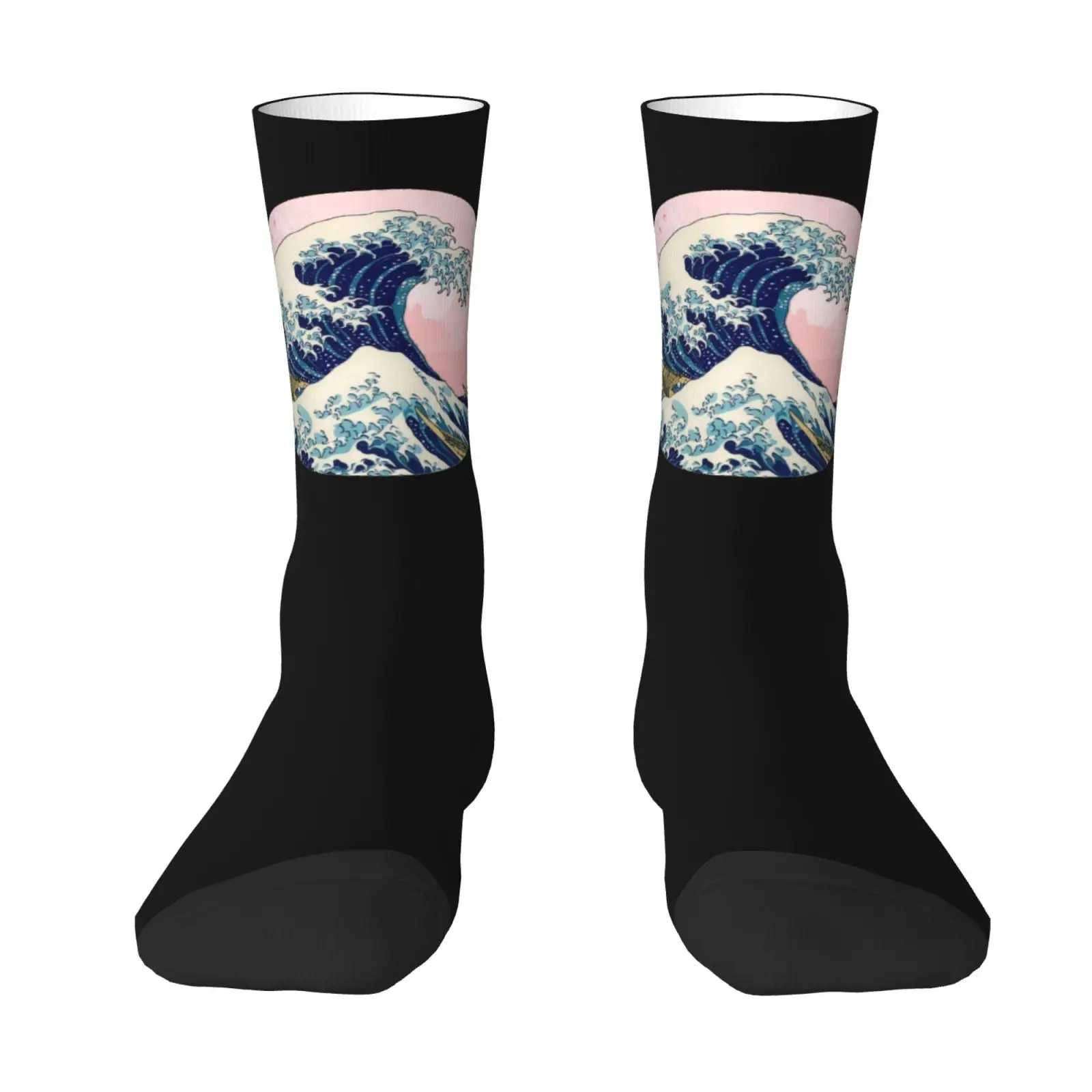 

Japanese Waves Retro Pattern Novelty Crew Socks Comfy Breathable Casual Soft Warm Socks Ideal Gifts for Friends All Season