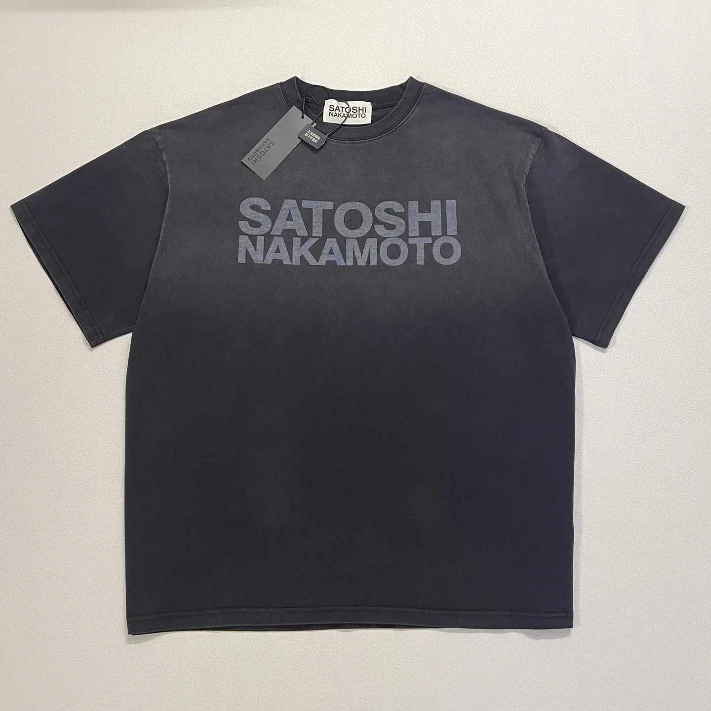 

Washed Vintage Short Sleeve T-Shirt American Letter Logo Unisex Breathable Cotton round Neck Summer Fashion Korean Style