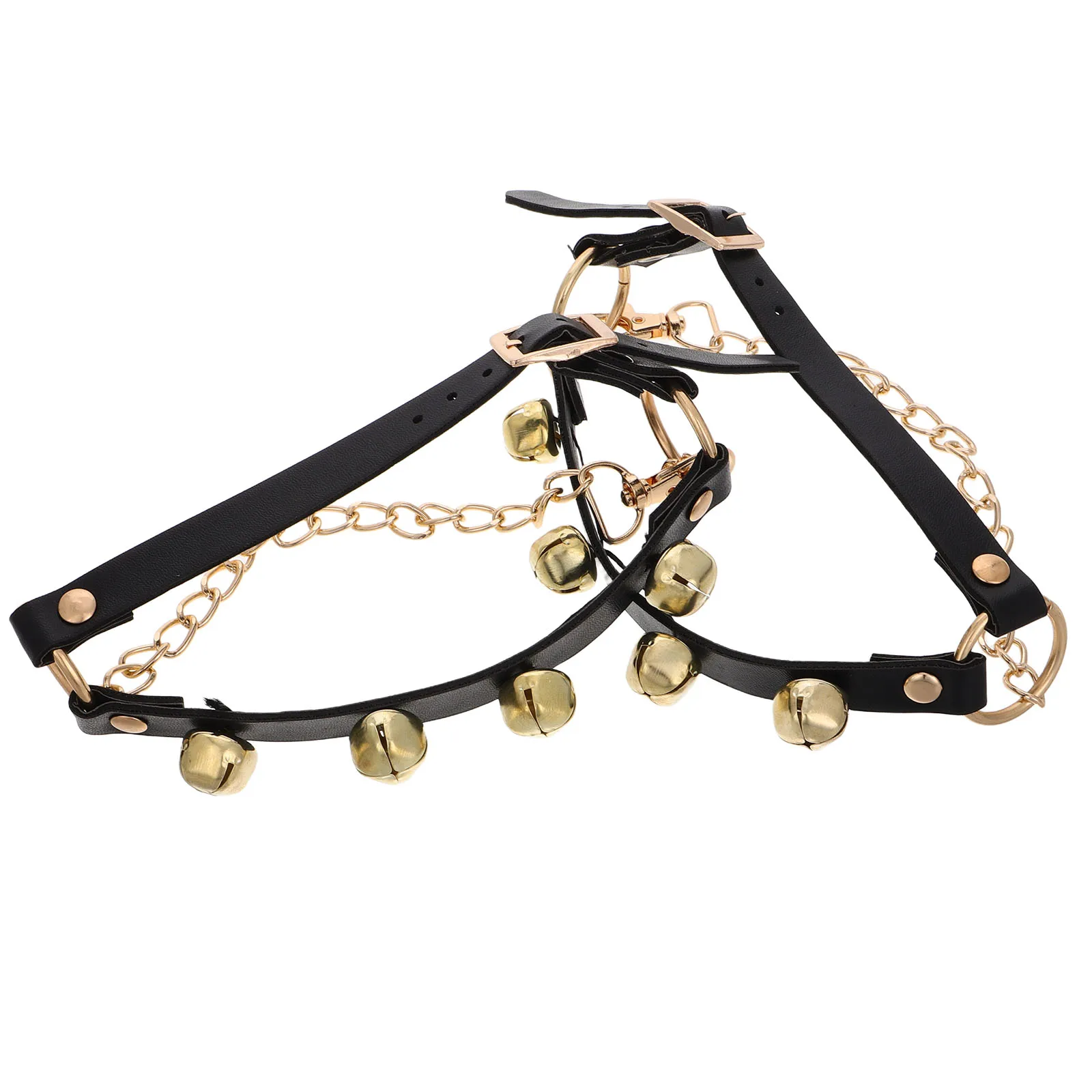 

2pcs Decorative Shoe Bells Boots Festive for Birthday Christmas Party Unique Design Dog Accessories PU Bell Necklace