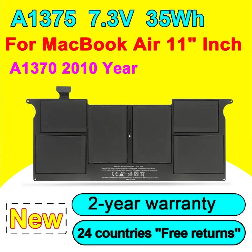 

Новый аккумулятор A1375 для Macbook Air 11 "A1370 Late 2010, ноутбук MC505 MC505LL/A MC506LL/A MC505LZ/A MC506 MC506J/A MC506LLA 35Wh