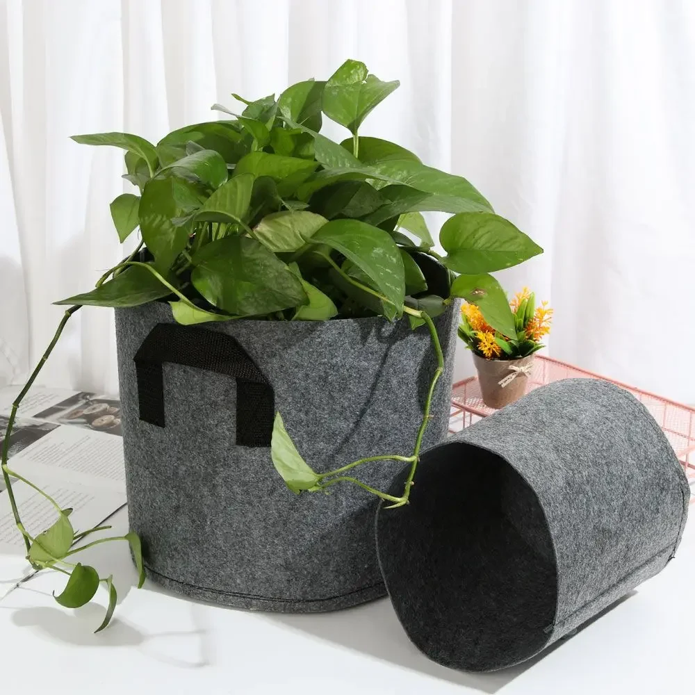 Material no tejido, tela de Color gris, jardín de verduras, herramientas de jardín para el hogar, bolsas de cultivo de plántulas, maceta grande para plantas, bolsa de patatas y fresas