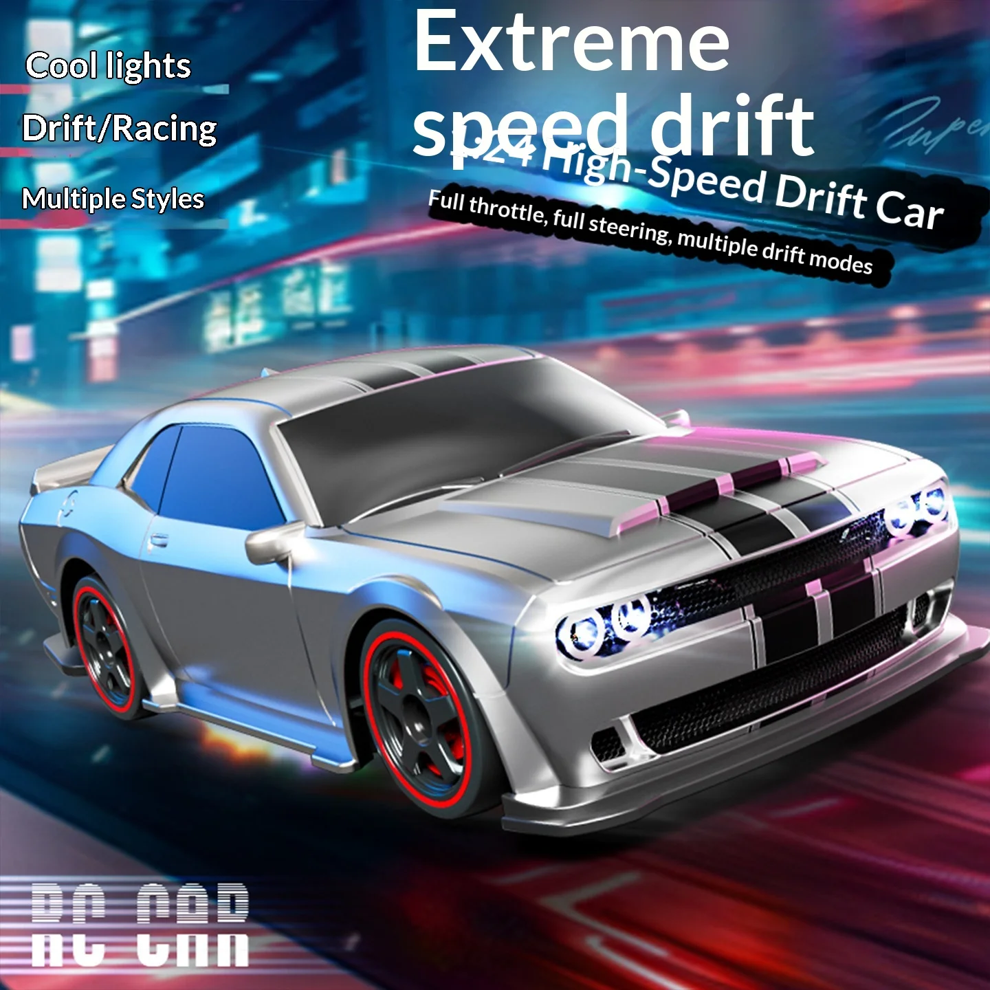 2.4GHz 4WD RC Drift Car with 3 Speed Modes and Adjustable Suspension High Performance Toy Gift for Boys and Kids