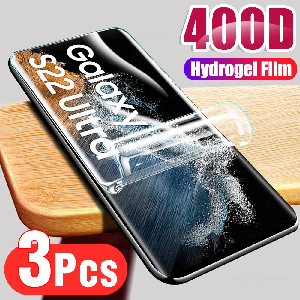 samsun S22 ultra Full Cover Hydrogel Film For Samsung S 22 Ultra 5G protective film 3pcs screen protector on galaxy s22ultra