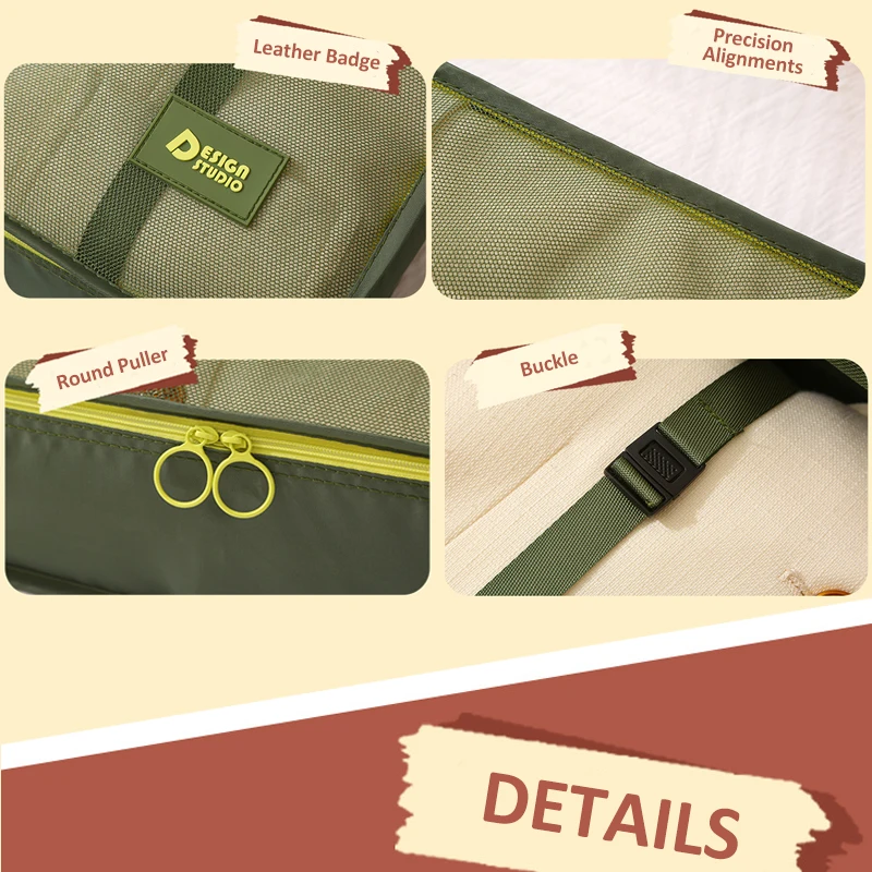 Набор дорожных сумок из 7 предметов, утолщенная сумка-органайзер, многофункциональная портативная сумка-органайзер для багажа, водонепроницаемый чемодан, упаковочные кубики