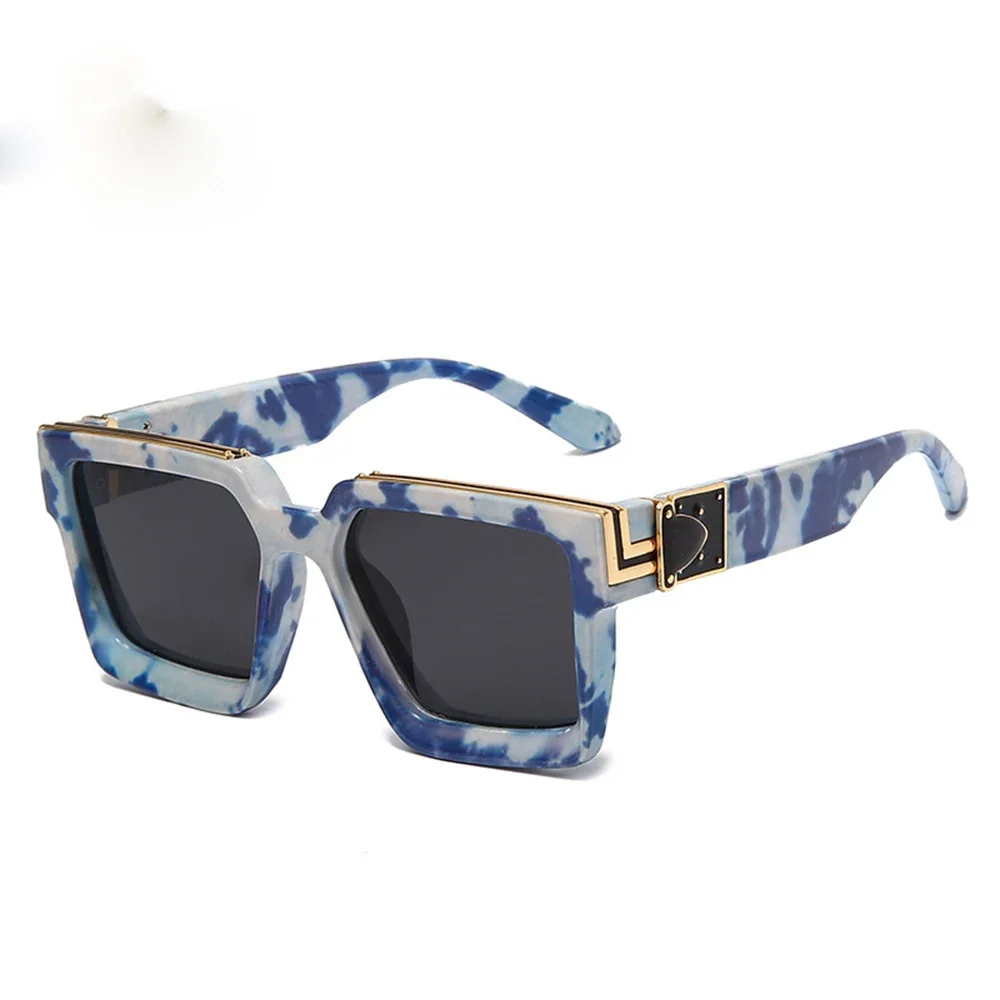 Marble Pattern Square Polarized Sun Glasses Polarized Mirror Sunglasses