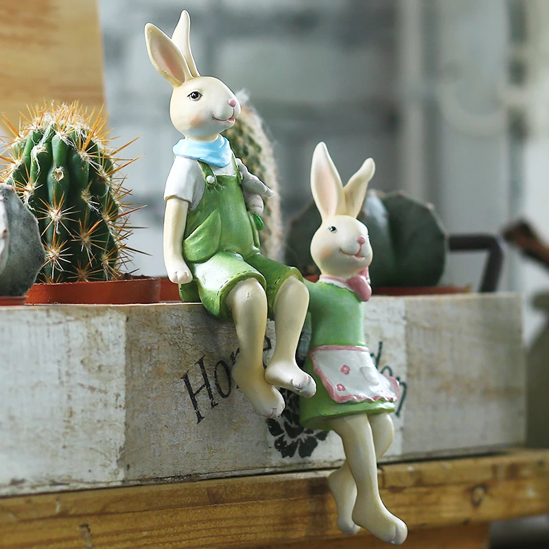 Lovers Rabbit Flower Pot Hanging Decoration Outdoor Balcony Layout Courtyard Garden Gardening Rack Decoration