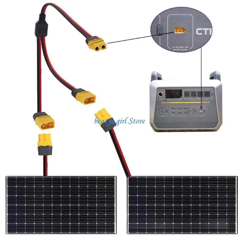C7AB XT60 Male to Two Female 25Cm Wire for Shared Output Wiring Use 25cm