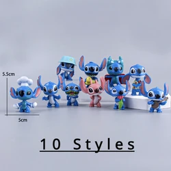 10 stili PVC Cartoon Anime Lilo & Stitch fatti a mano Anime Figure accessori per auto scatola casuale ciondolo decorazione torta regalo di compleanno