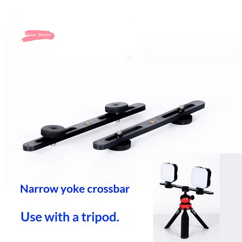 Y-1Pcs Black Flash Bracket Mount Tripod With 2 Hot Shoe Adapter Screws Double End Light Stand Holder For Digital SLR Camera