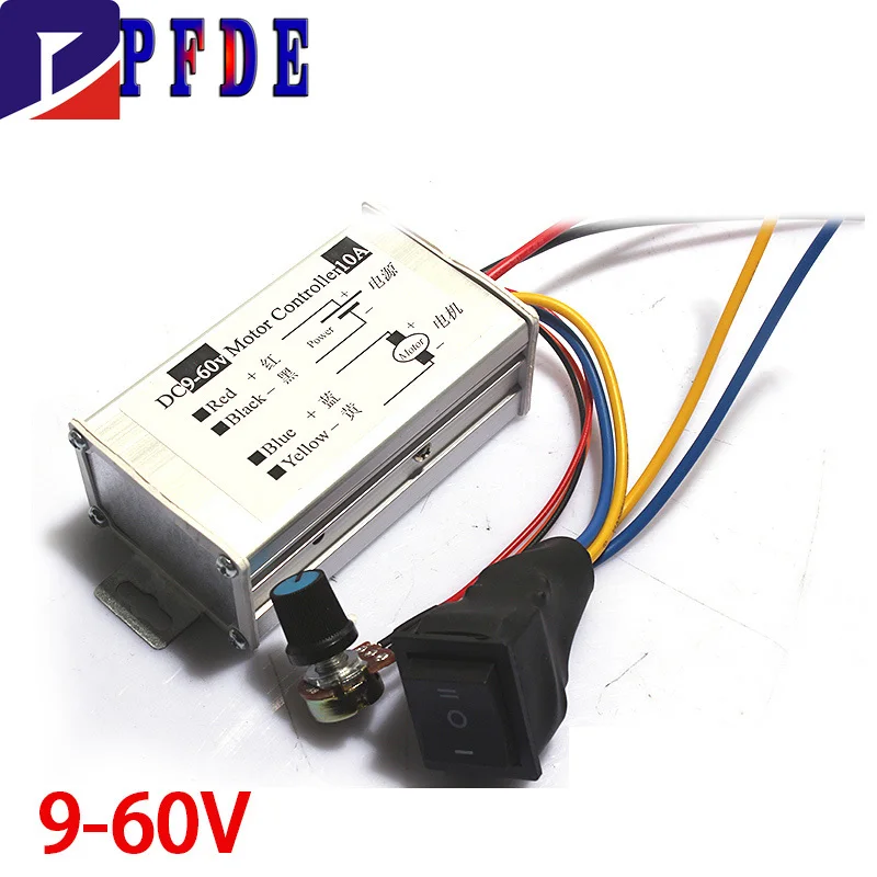 Bringsmart CCM6D DC 9V-60V Motor Controller 10A Stepless Motor Speed Controller PWM Driver Board Support Forward Reverse