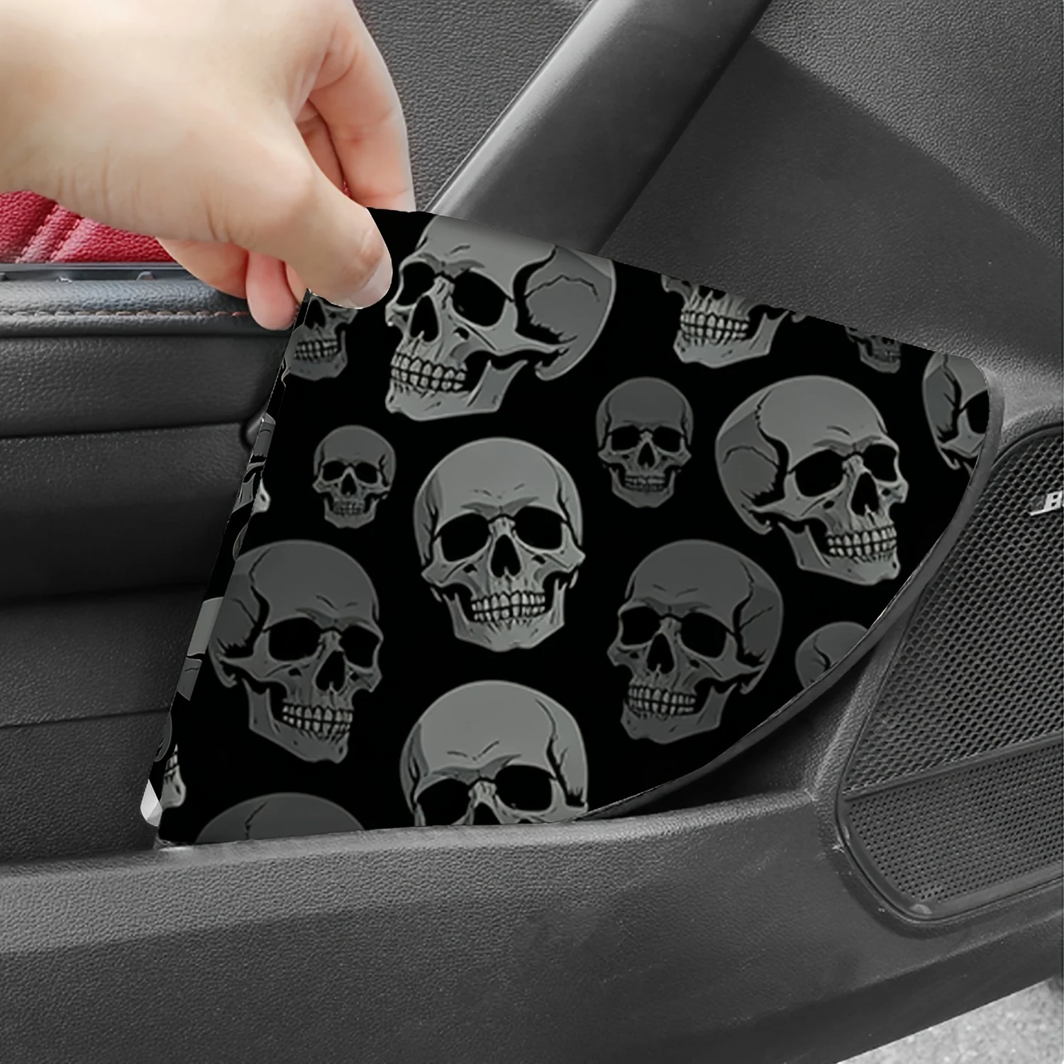 1pc Steering Wheel Sunshade With Black Base & Gray Skull - Heat Shield Suitable For All Car, Glare For Driving, Summer Car, Gift
