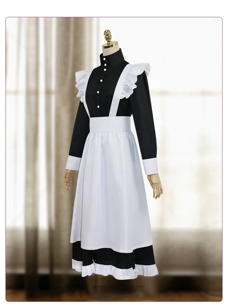 Vintage Maid Cafe Workwear Cosplay Costumes Party Waitress Outfit Plus Size Erotic Kawaii Men Women Cute Bowknot Lolita Dress