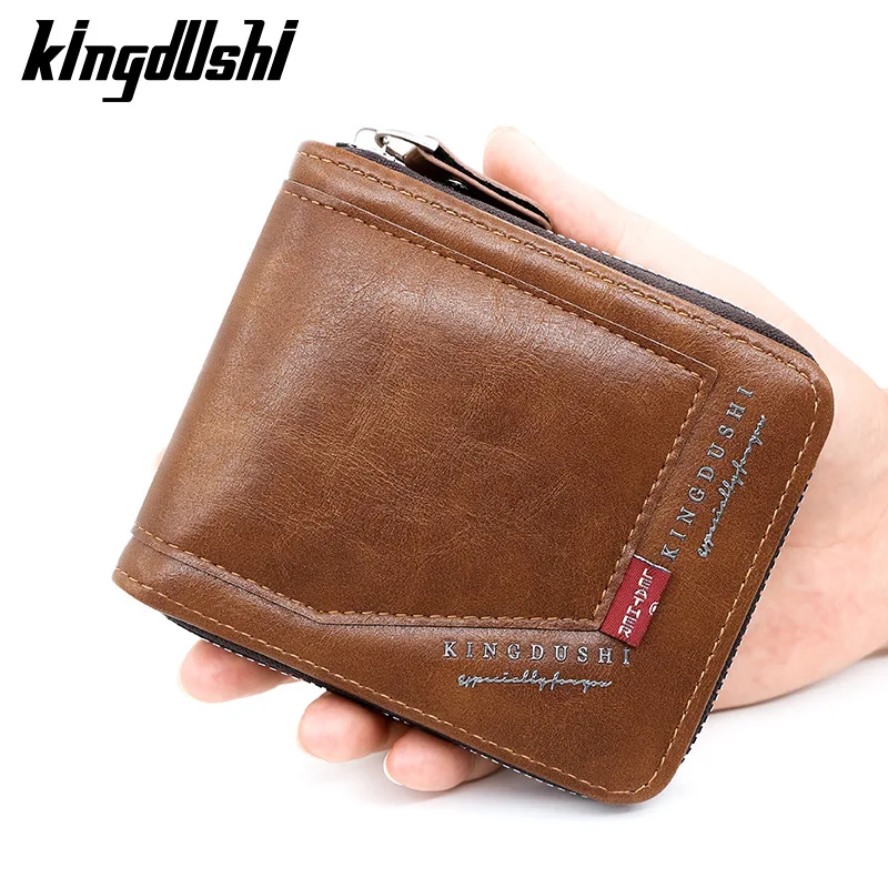 

Мужской кошелек большой емкости в стиле ретро, чехол для удостоверения личности с несколькими слотами, модный кошелек на молнии для монет Carteira Masculino Billertera Hombre