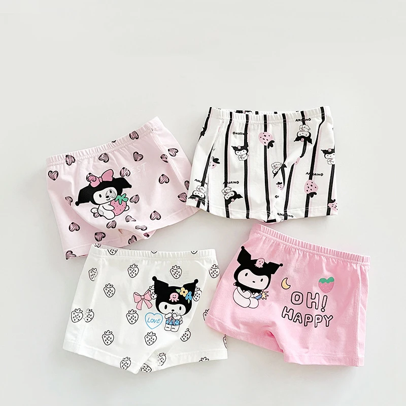 

Sanrio Kawaii Kuromi Anime Girls Underwear Cotton Boxers Cartoon Cute Children Shorts Lovely Breathable Shorts Tide Gift for Kid