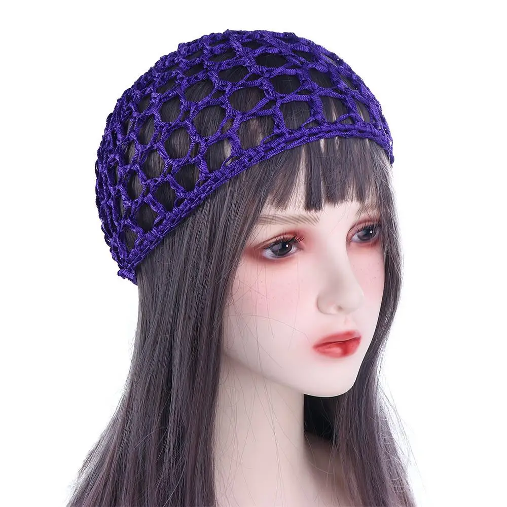 Women Multi-color Night Crochet Cover Handmade Mesh Cap Hair Net Net Hat Snood