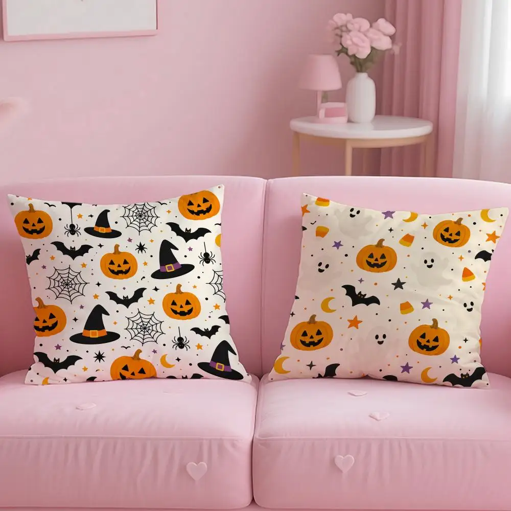 Vintage Cartoon Halloween Cushion Cover Comfortable Double Sided Pillow Cover For Car Sofa Bedroom & More
