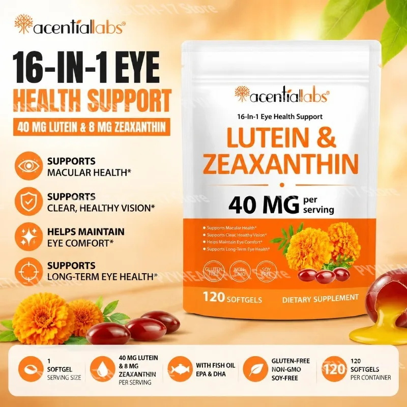 Lutein & Zeaxanthin Softgels with Blue Light Support Antioxidant Defense Fish Oil EPA DHA Daily Wellness Support 120 Softgels