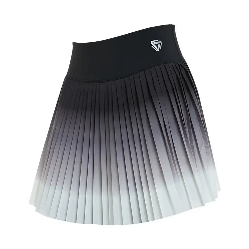 

Tennis Skirt Spring/Summer New Fake Two Piece Gradient Pleated Skirt Fashion High Waist Sports Fitness Short Skirt