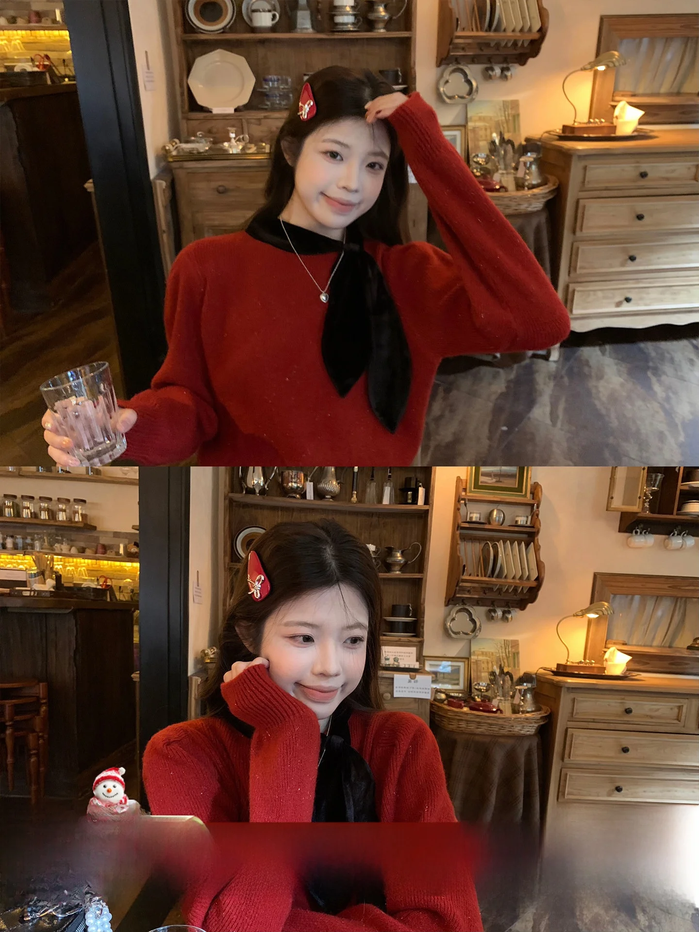 

Красный женский свитер для осени и зимы, верхняя одежда, базовый слой, коллекция 2026 года, к Новому году, элегантный, премиум-класса, роскошный, свободного кроя