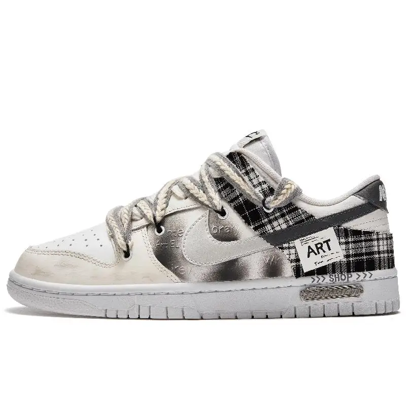 

【Настроить】Nike Dunk Обувь для скейтбординга Мужские низкие бежевые/белые кроссовки DJ6188-101