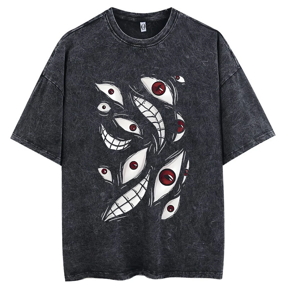 

Hip Hop Men Streetwear Vintage Washed T-Shirt Anime Graphic T Shirt Men Harajuku Cotton Casual Short Sleeve Loose Vintage Tops