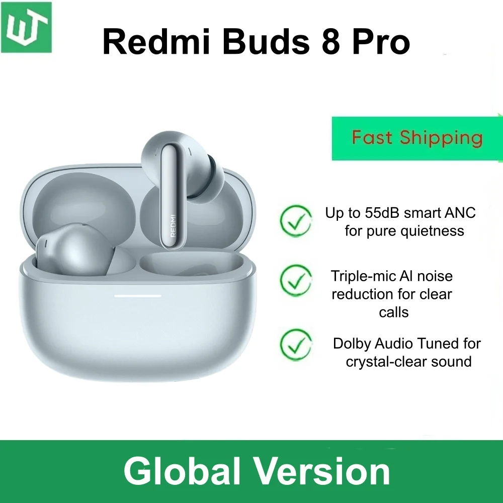 

Новые беспроводные наушники Xiaomi Redmi Buds 8 Pro Global Version TWS с активным шумоподавлением 55 дБ, 3 микрофонами, технологией AI Clear Call и поддержкой Dolby Audio.