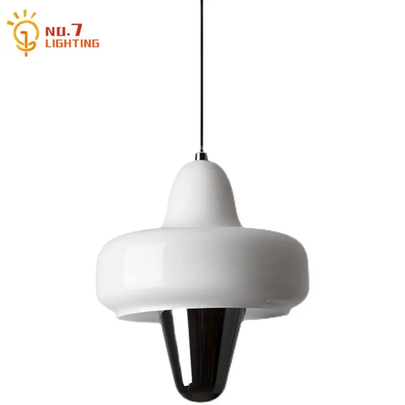 French Design La Chance Swan Milk White Glass Pendant Lights Bauhaus Gyroscope Modern Interior Lighting Bedsided Bedroom Kitchen