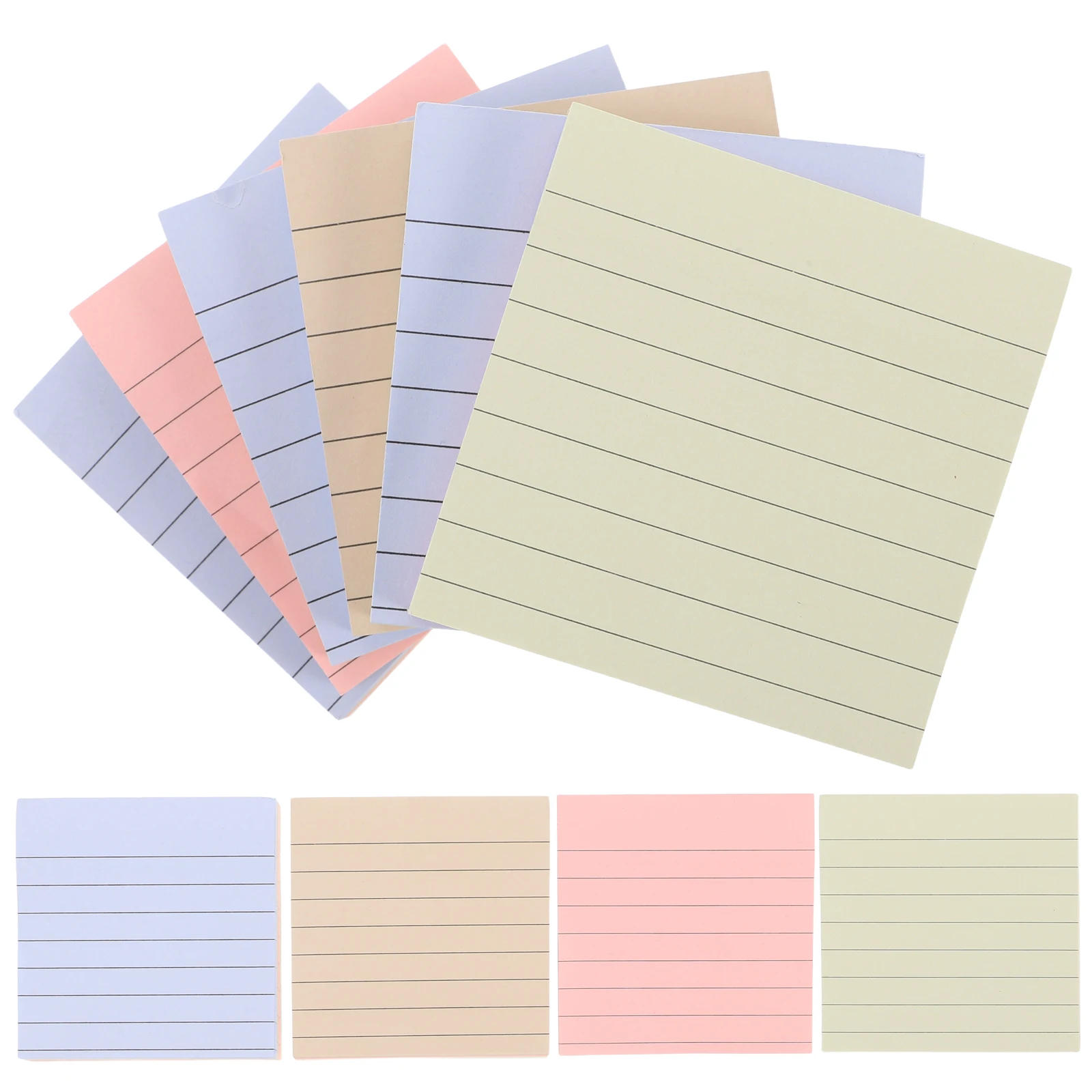 600 Sheets Colored Colorful Lined Notepad Cute Memo Student Book Tabs