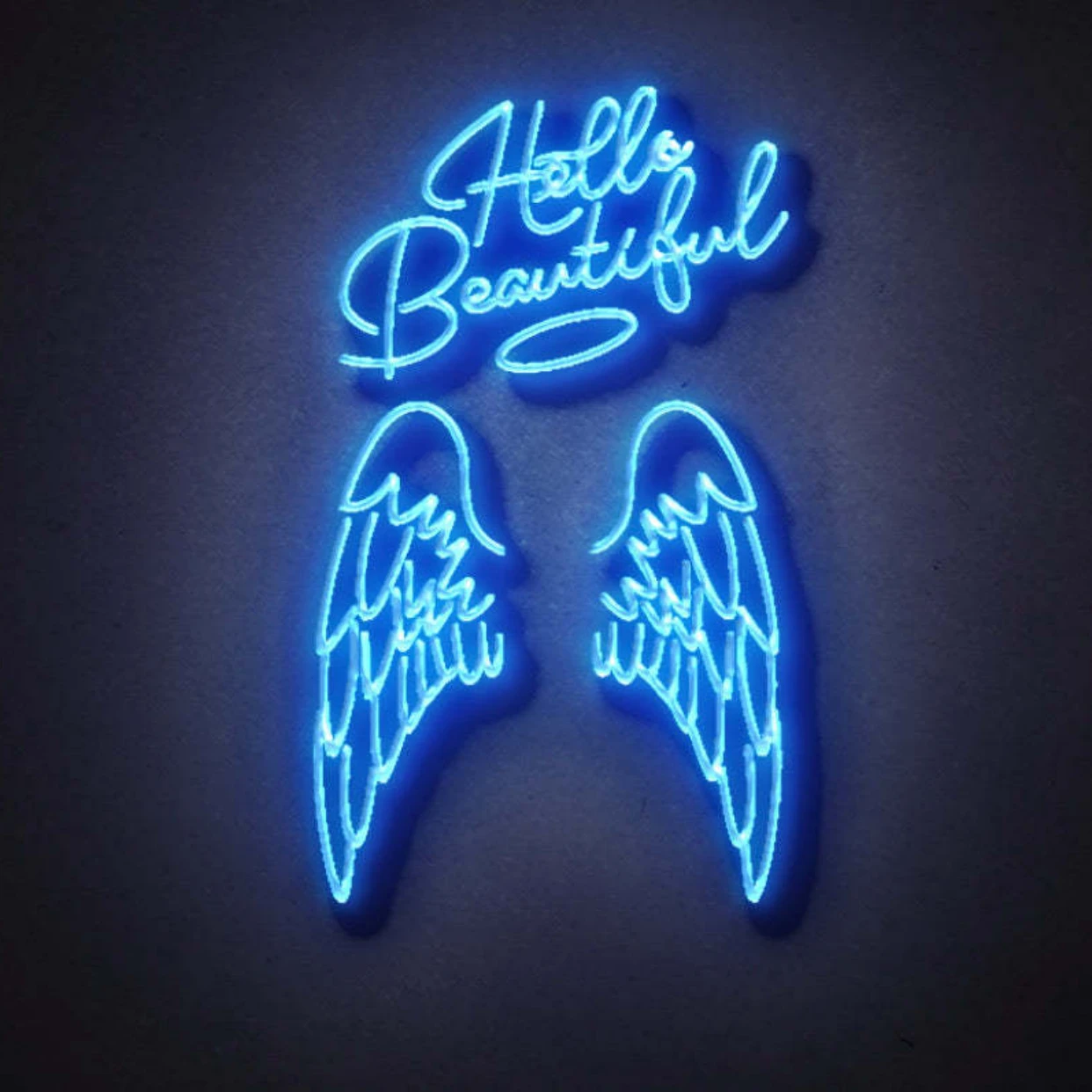 OHANEE Dropshipping Custom Popular Big Angel Wings Neon Led Light Hello Beautiful Neon Sign For Party Event Decoration