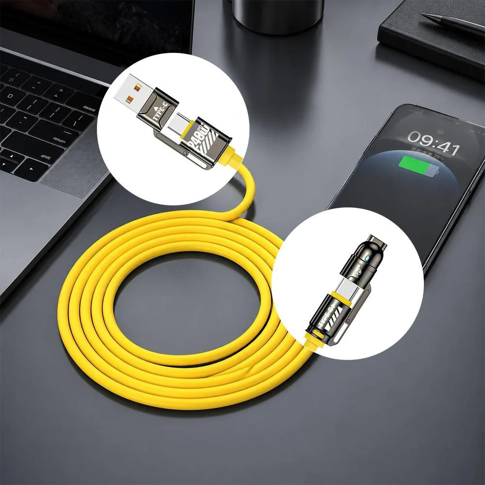4-in-1 USB-C-Kabel 240W Schnellladung & Datenübertragung Lightning+USB-Anschlüsse für Phone17 iPhone Samsung Huawei Xiaomi – Detail 2