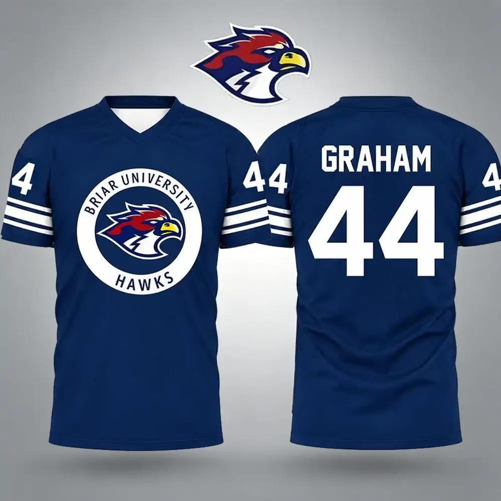 2026 Men Women Graham 44 Tucker 46 Hockey Jersey Off Campus Briar University V Neck T-Shirt Summer College Retro Casual Tee