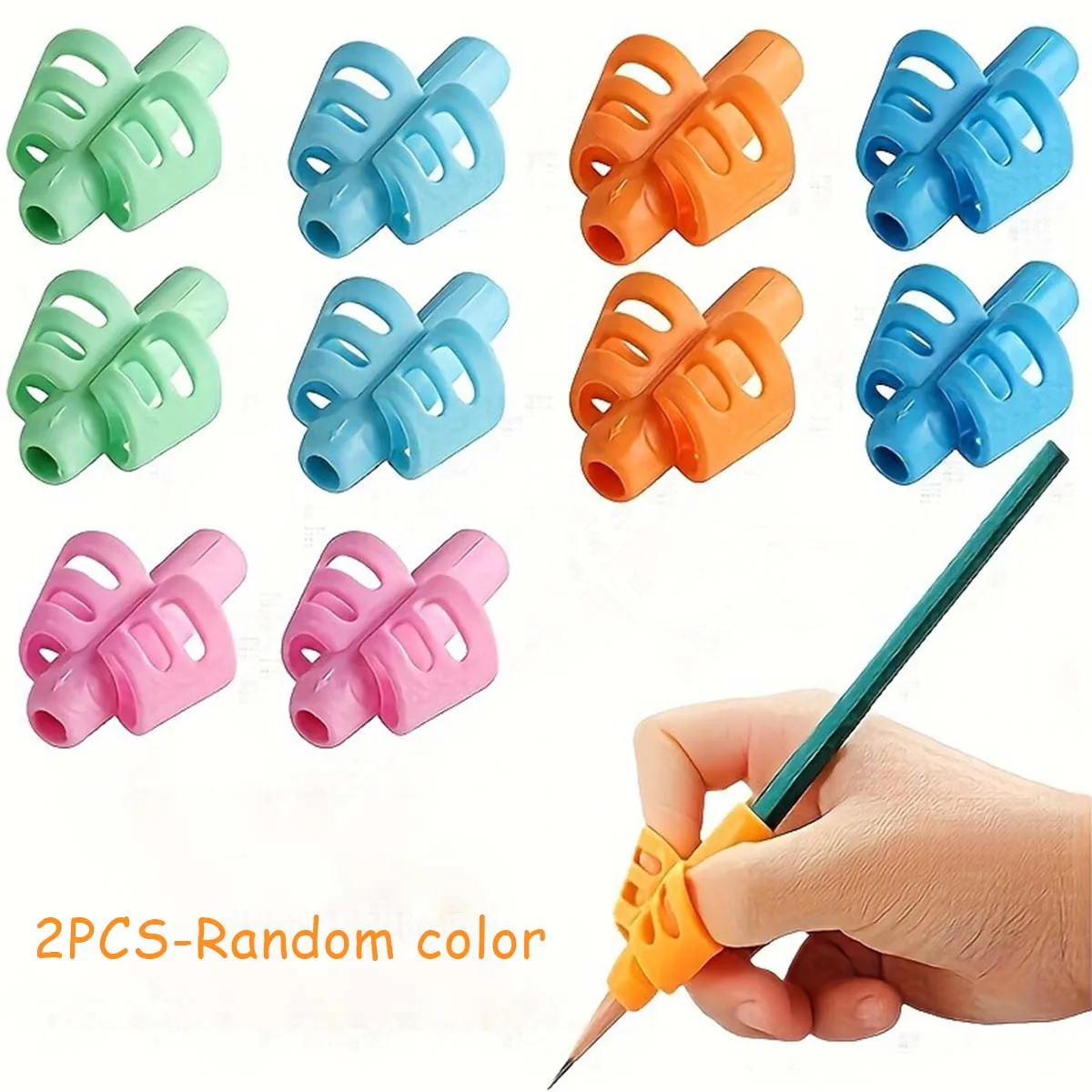 2 Sets of Color Random Writing Pens, Writing Posture Assistance Tools, and Handwriting Correction assistant