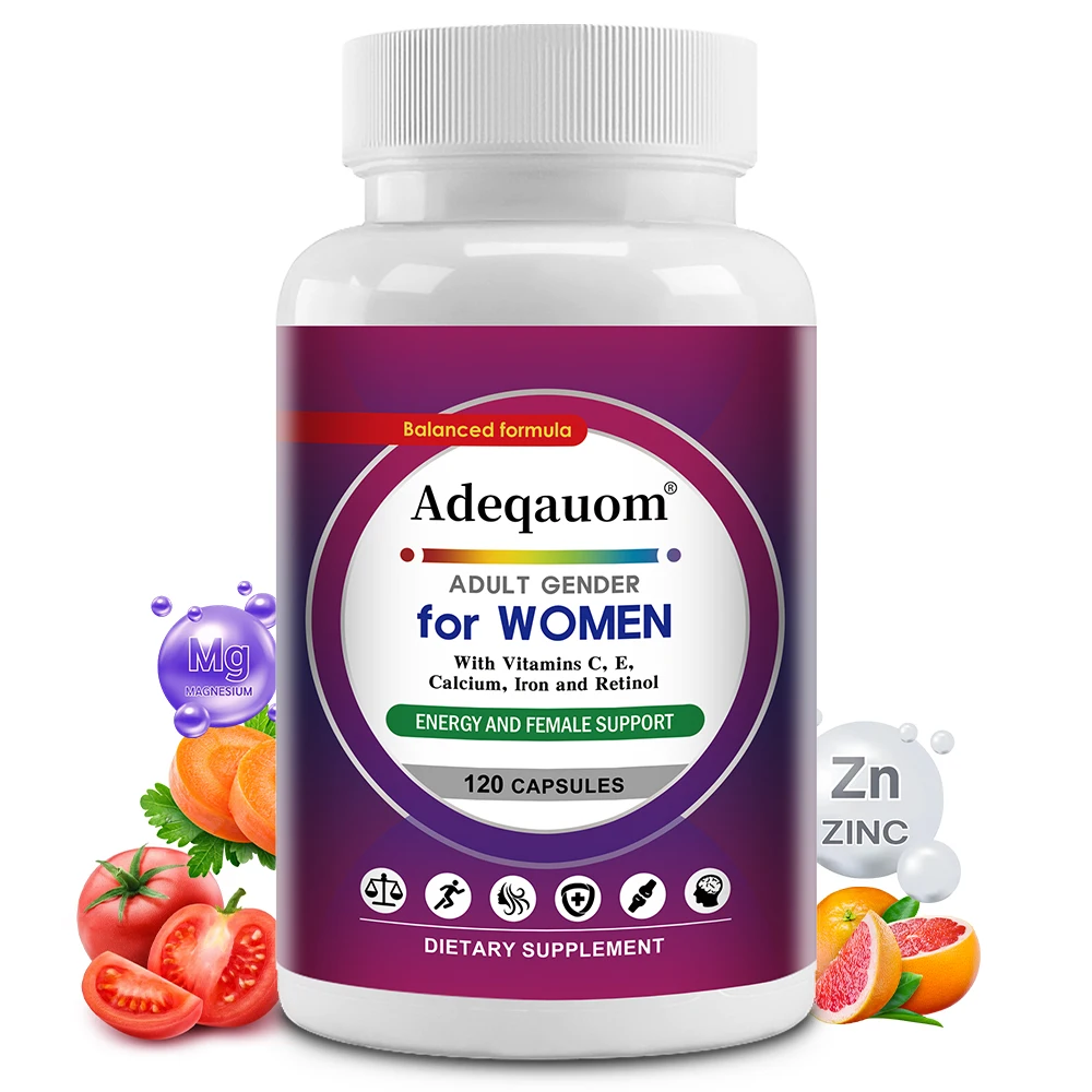 

Multivitamin for Women - with Vitamins A, C, D, E, B6, B12, Zinc, Calcium & Magnesium, Bone Health, Energy & Immune Support
