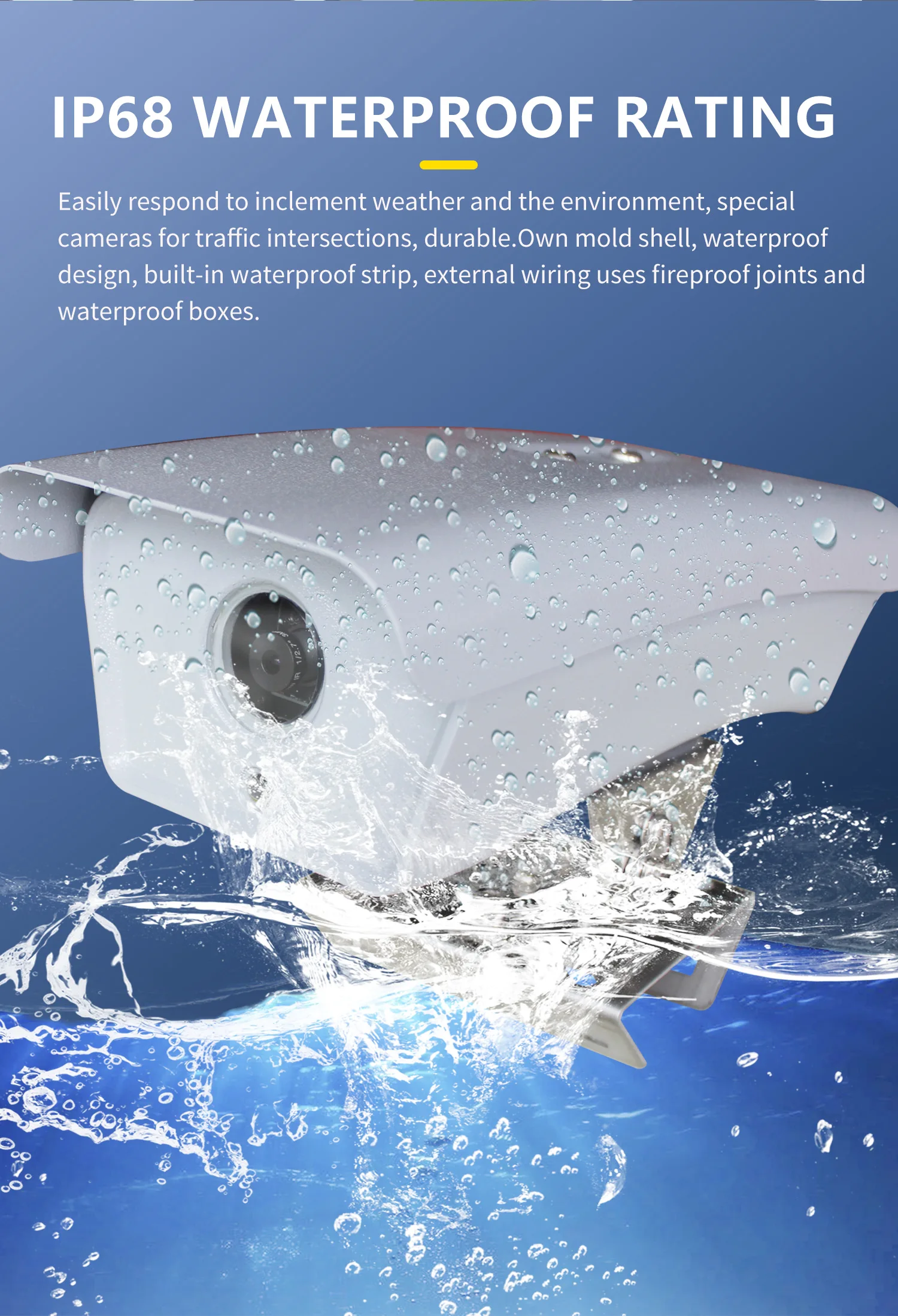 Wide Fired Of View Long IR Cctv Traffic Camera With View Remotely Wired Safety Camera