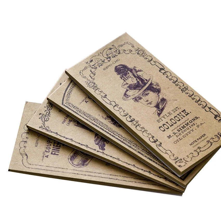 30pcs/pack Kraft Paper Notebook of Momo's Retro-classical Poems Reminder Message Label Decorative Scrapbooking