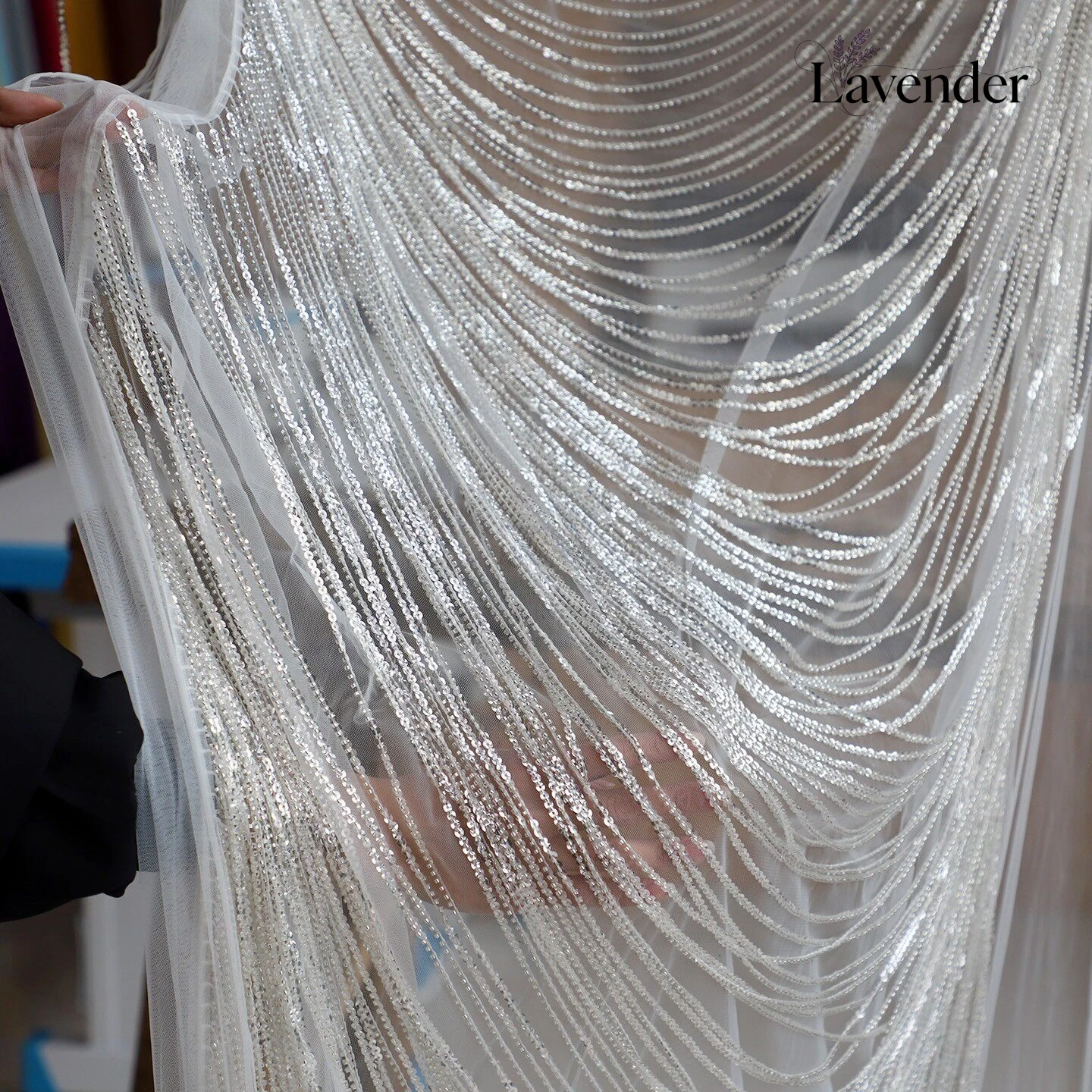 

Exquisite Tassel Sequin Fabric Luxury Lace Trim for Sewing HighEnd Wedding Dresses Evening Gowns Designer Apparel Fabric Supply