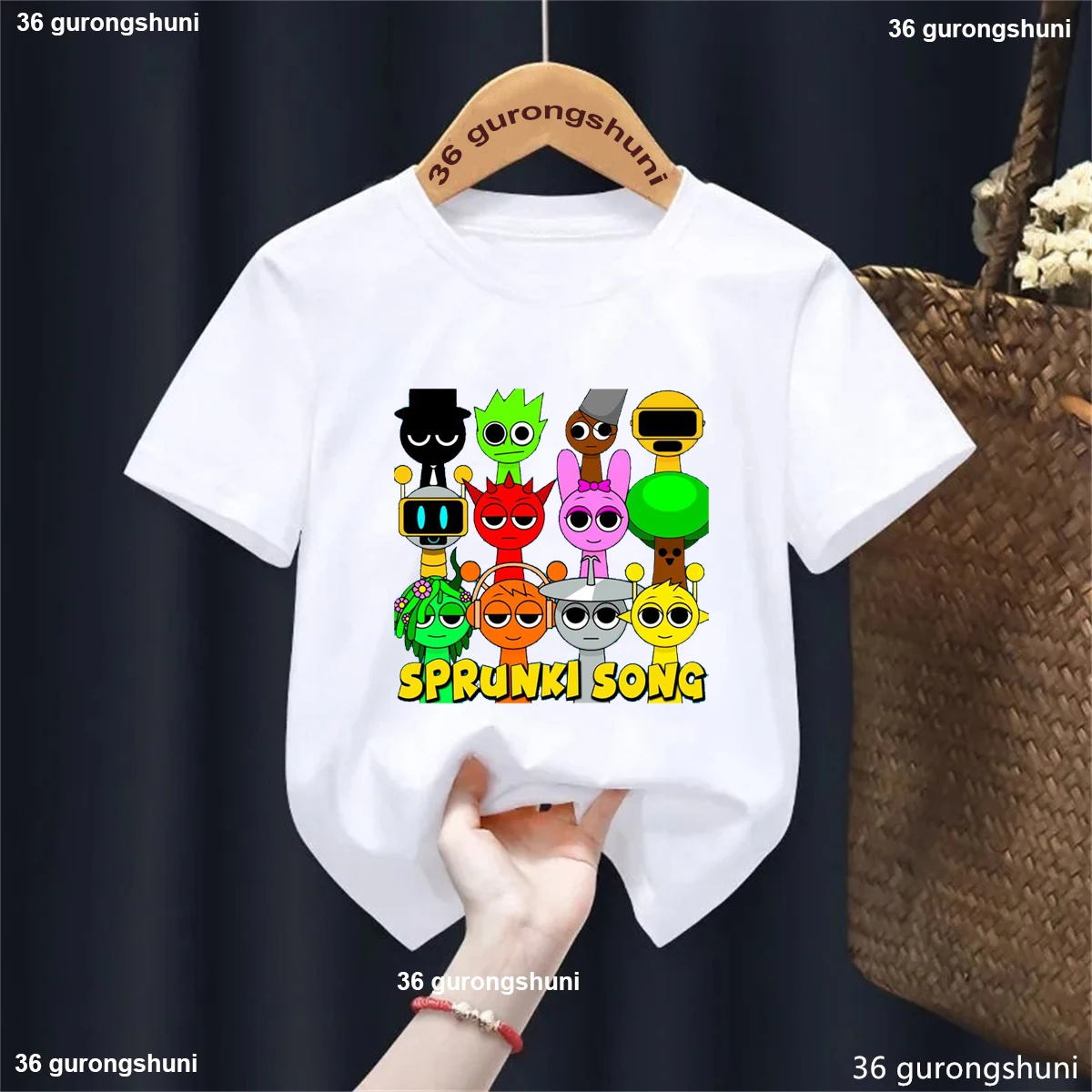 2025 New Kids T Shirt Sprunki Song Summer Shirt Boys Girls Cartoon Incredibox Game Graphic Tops Short Sleeve Kids Anime Clothes