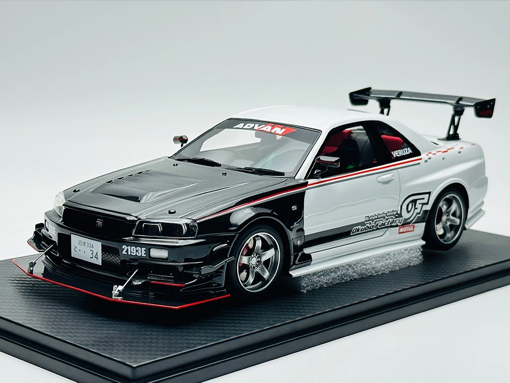 

Линейная модель 1:18 GTR R34 Z-TUNE JDM, ограниченная серия, металлическая статическая модель автомобиля из смолы, игрушка в подарок