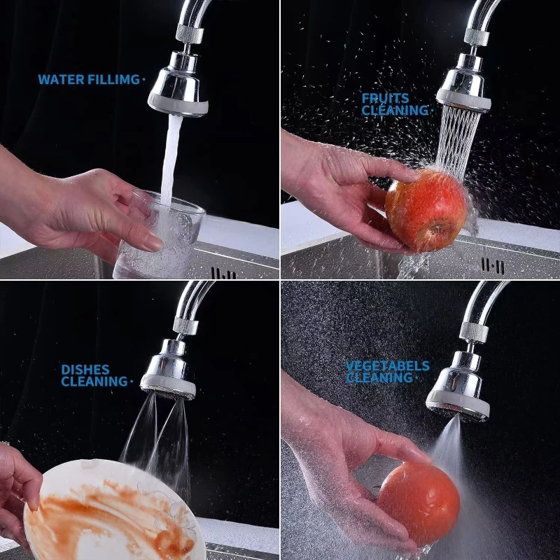 

4 Function Anti-splash Bubbler Kitchen Faucet Aerator 360 Degree Swivel Tap Water Diffuser Water Filter Nozzle Mixer
