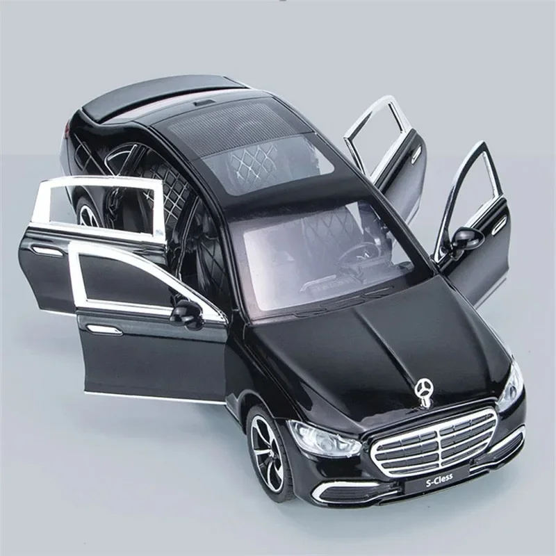 1:24 Alloy Luxy Car Model Diecast Metal Metal Toy Vehicles Car Model High Simulation Sound Light For Maybach S400 Kids Toy Gift