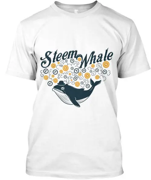 Винтажная футболка с рисунком Кита, высококачественные футболки из 100% хлопка с коротким рукавом