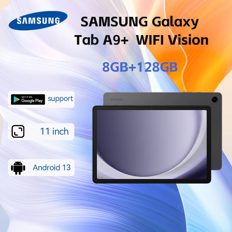Nowy tablet SAMSUNG Galaxy Tab A9 plus 11” 8+128GB z systemem Android, 2,2 GHz, 1,8 GHz, cztery głośniki, cienki, lekki, obsługa Google Play