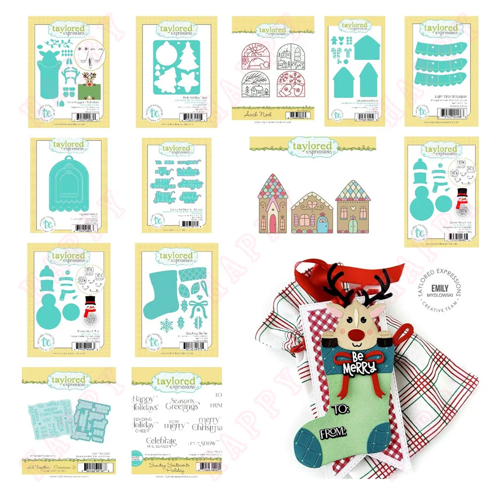 2024 New Christmas Sentiments Tags Stamps Stencil Set New Metal Cutting Dies DIY Scrapbooking Paper Cards Handmade Album Stamp