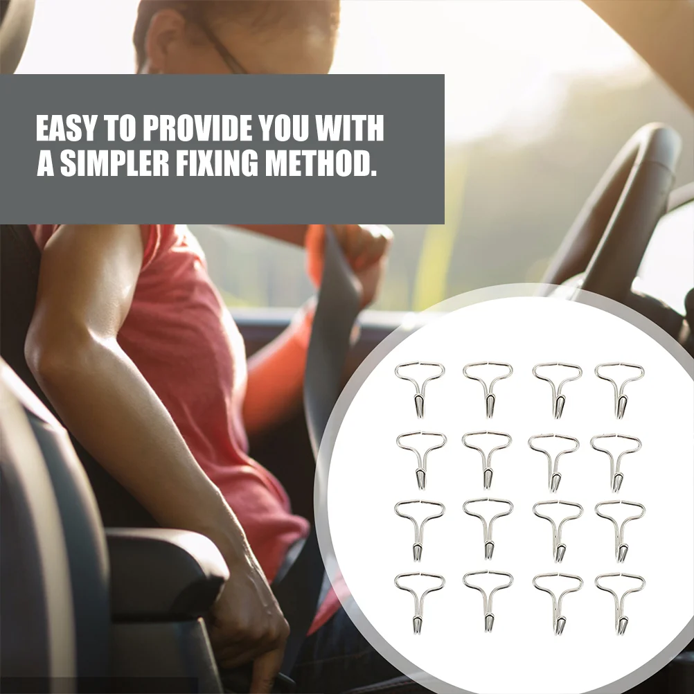 200 Pcs Car Cushion Hook Seat Mat Fixing Hooks Headrest Cover Installation up Accessories Iron Hanger