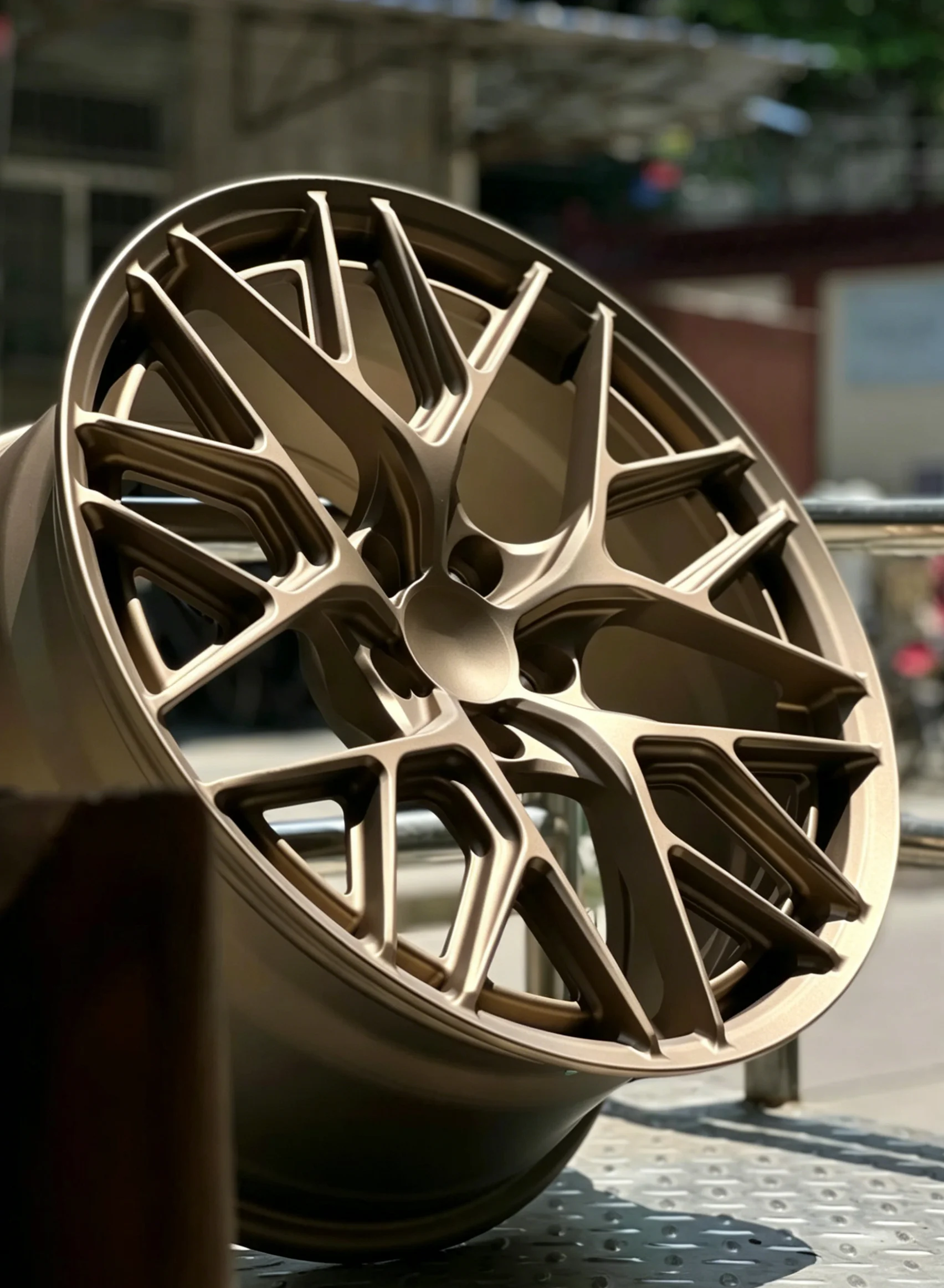 Matte Bronze Tree Branch Spoke Forged Rims Custom Size Auto Tuning Wheels