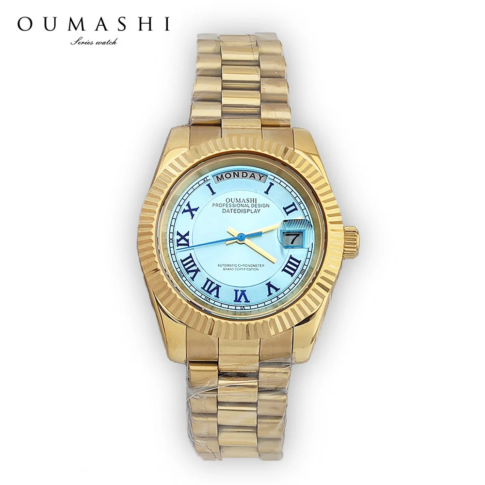 

Часы 8285, 39 мм, мужские часы, водонепроницаемые, из нержавеющей стали, механические часы 8285, автоматический механизм, роскошные часы с сапфировым стеклом