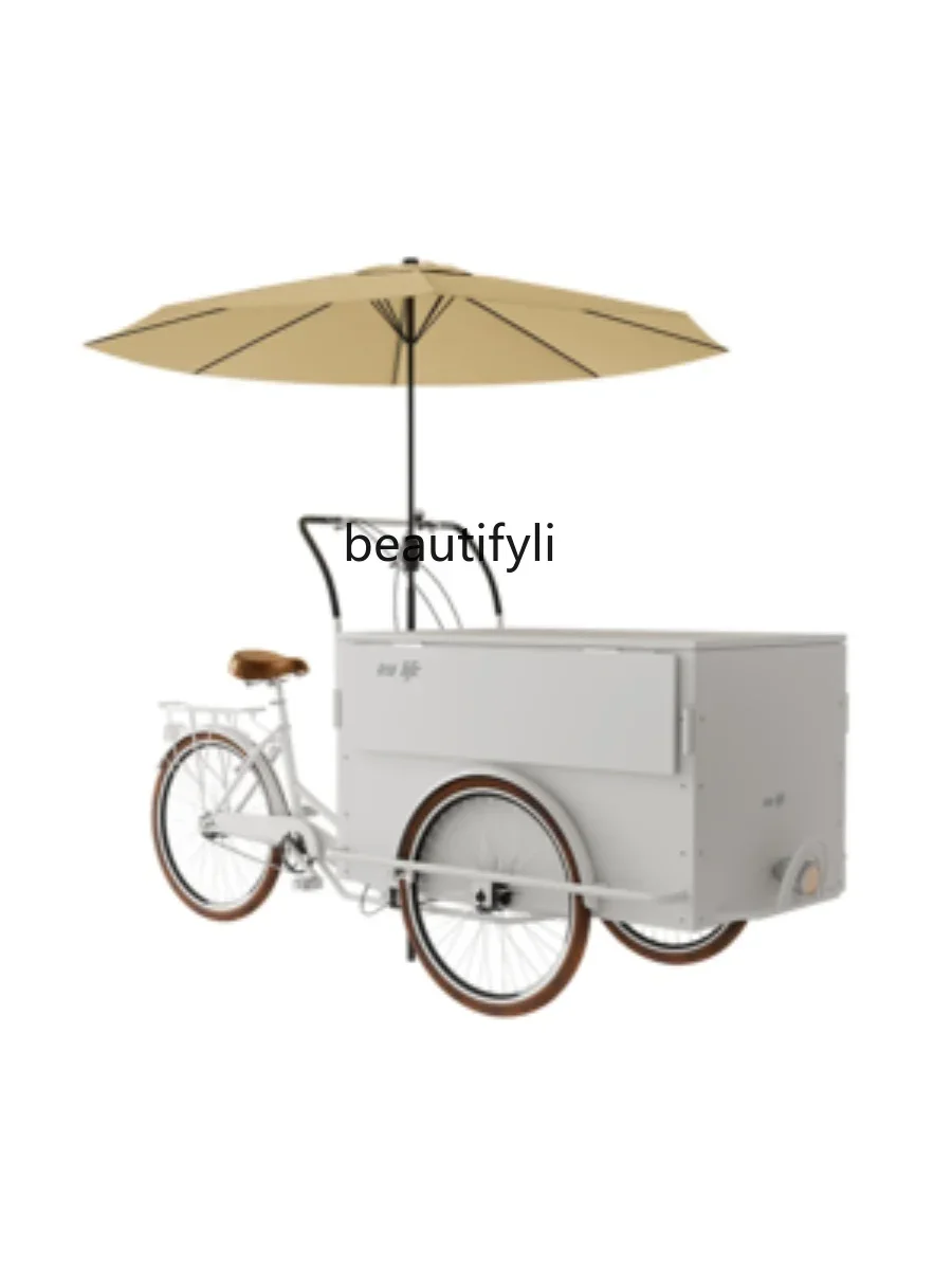 lt Mobile Coffee Cart Multifunctional Sales Cart Decorations Reverse Ride Stall Outdoor Tricycle