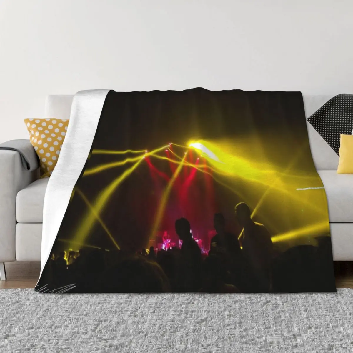 

Yellow Laser Lights Throw Blanket Blankets Sofas Of Decoration Cute christmas gifts Travel Blankets