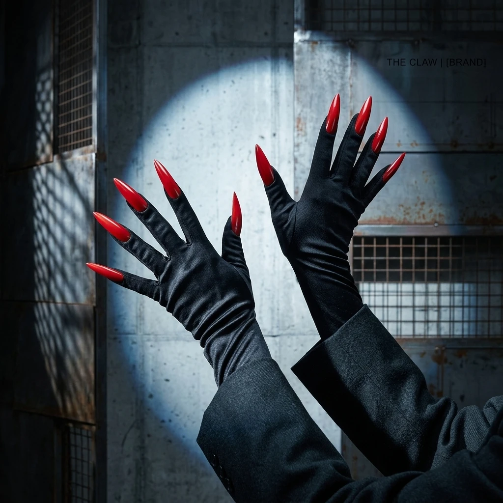 Halloween Claw Gloves With Sharp Nails Black Gothic Long Claw Gloves Costume For Halloween Horror Party Use For Witch Costume Accessory Horror Monster Glove Detail Sharp Fake Nail Decoration For Adult Halloween Party Fans Hot Sale 2026 Halloween Wholesale