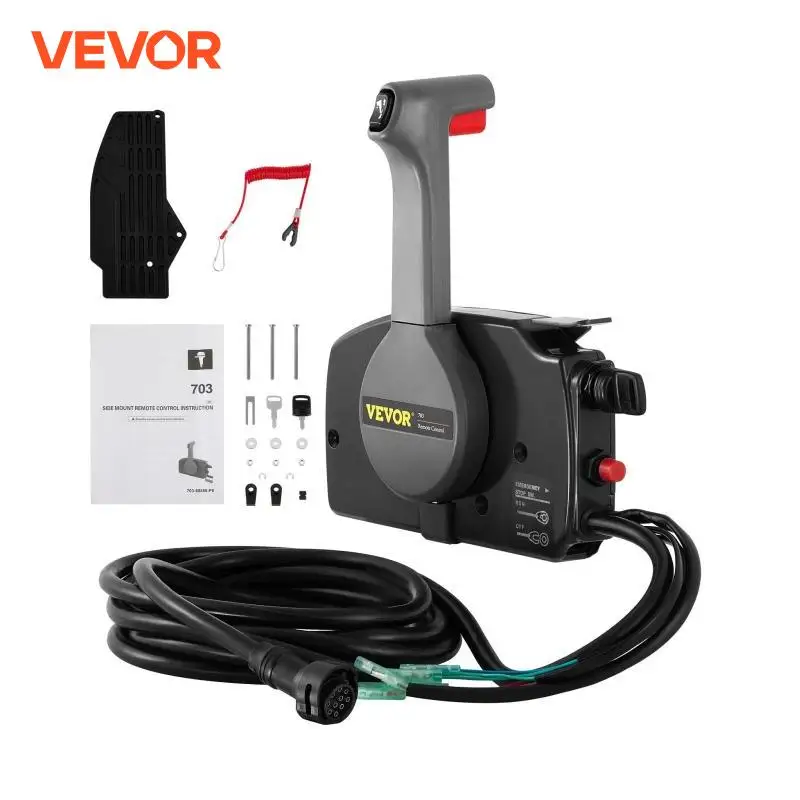 VEVOR 703-48207-22 Outboard Remote Control Box for Yamaha Motor W/ Throttle Shifter Boat Accessories 10Pin Harness Tilt Switch